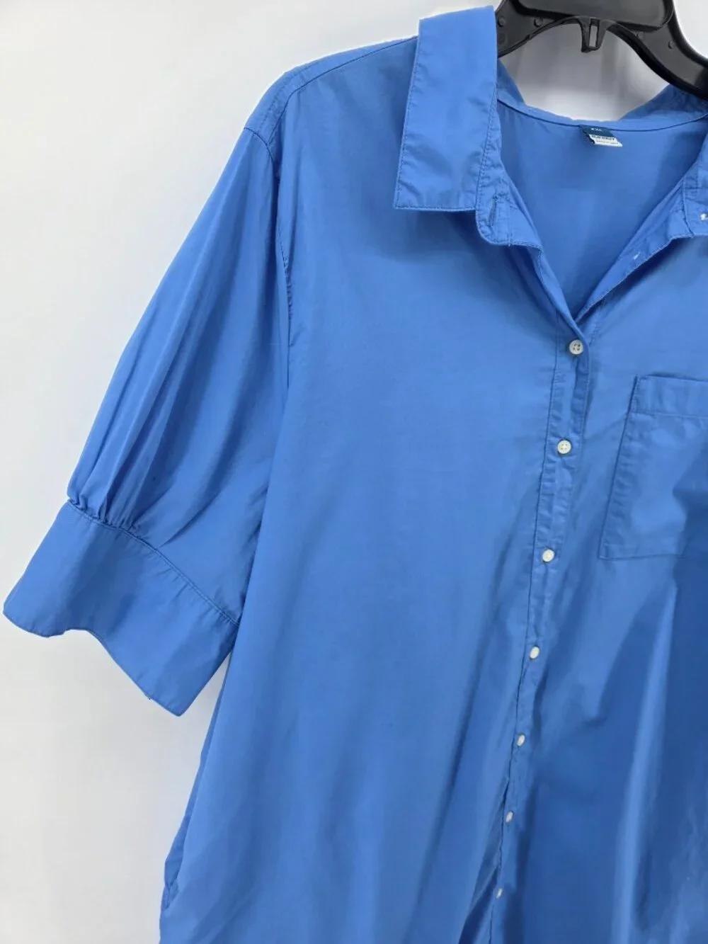 Old Navy Blue Cotton Button-Down Shirt Dress – Size XXL – Short Sleeve